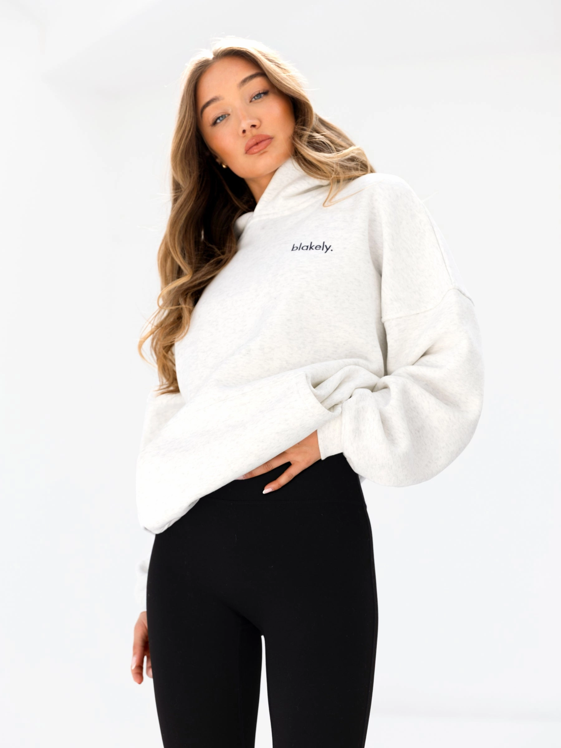 Motion Ready Active Flex Sami Oversized Hoodie - Marl White