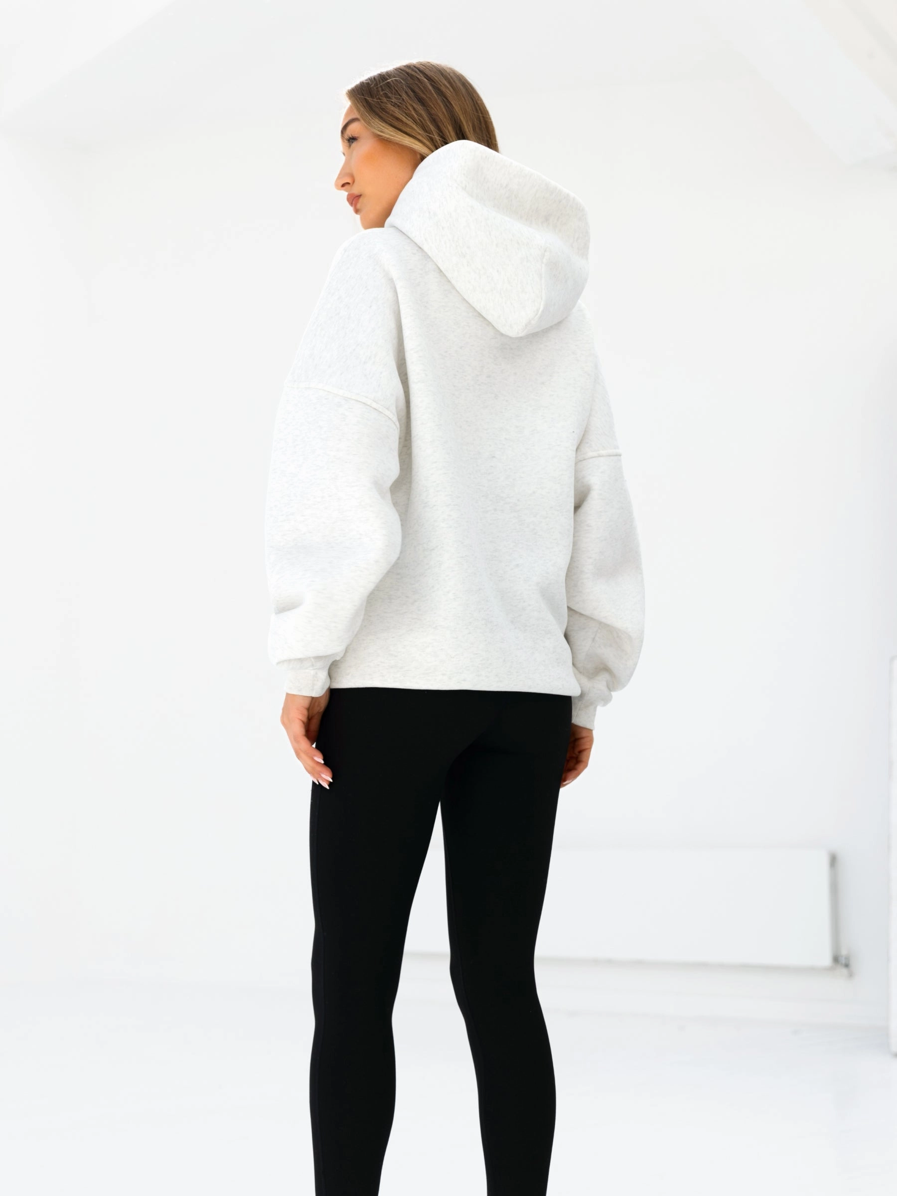 Light Design Fit Sami Oversized Hoodie - Marl White