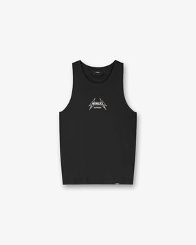 Durable Style Slim Fit Design Represent X Metallica Local Crew Vest - Jet Black