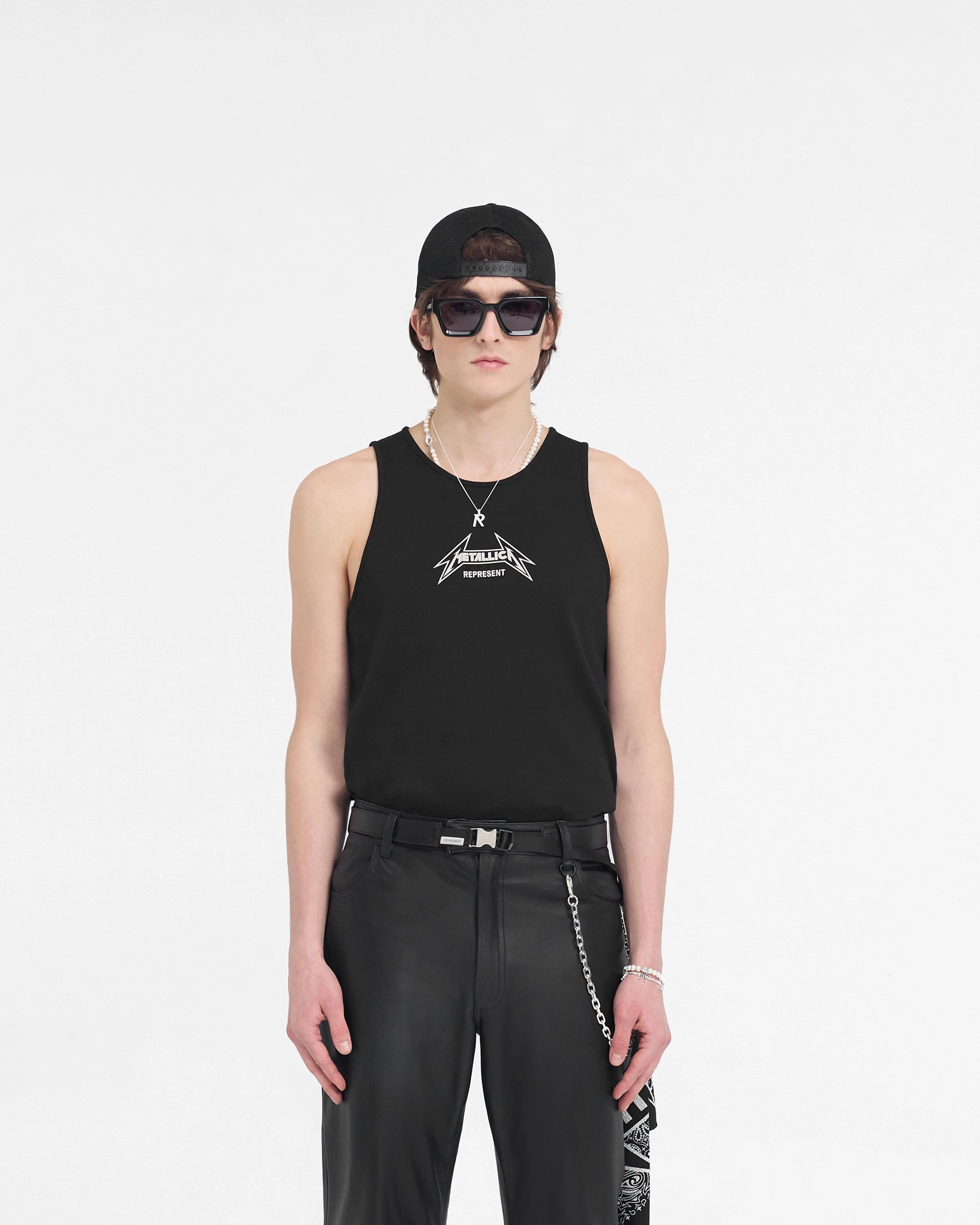 Simple and Cozy Represent X Metallica Local Crew Vest - Jet Black