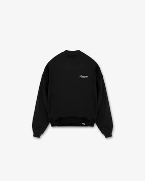 Lightweight Knit Represent Owners Club Script Sweater - Black