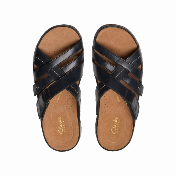 Comfy Outdoor Shoes Clarks Women's Cecily Slide Leather Wide Black