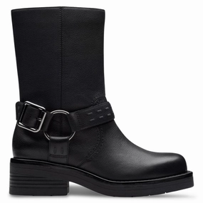 Lace-Up Closure Leopard Tone Clarks Women's Rebelle Up Black Leather