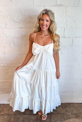 Bold Statement Solid Maxi Bow Dress