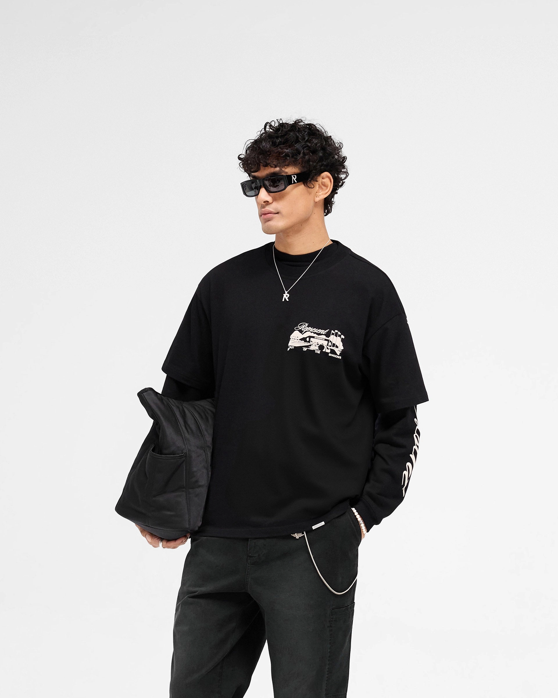 Perfect for Workouts Cozy And Stylish Raceway T-Shirt - Jet Black