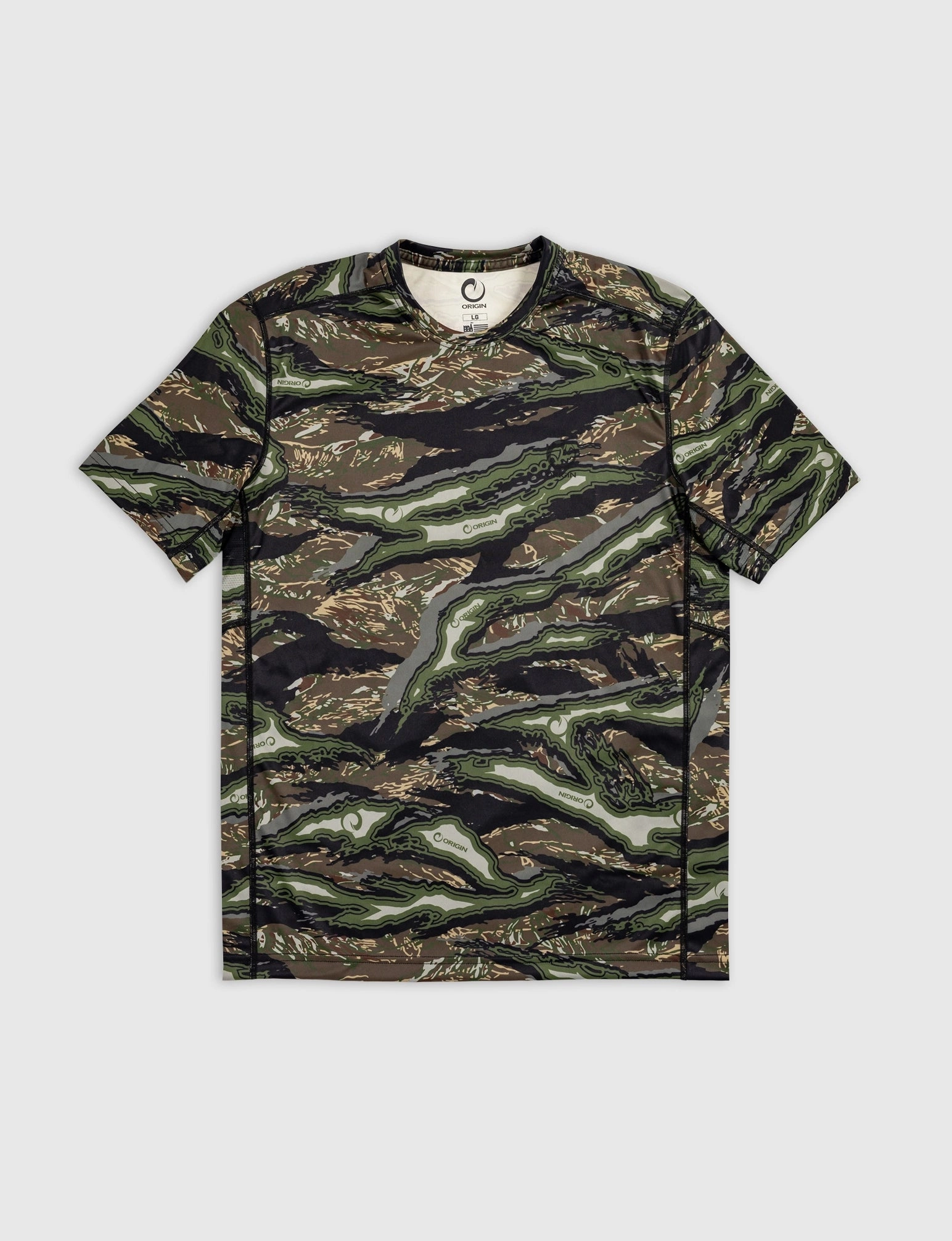 ORIGIN RTX? brrr?? RAPTOR CAMO COOLING CREW SS Chilly Day Wear Circular Knit Construction