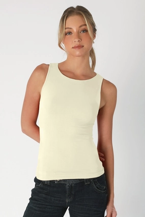 Clean Line Boat Neck Tank- Buttercream Adjustable Cuffs standard fit