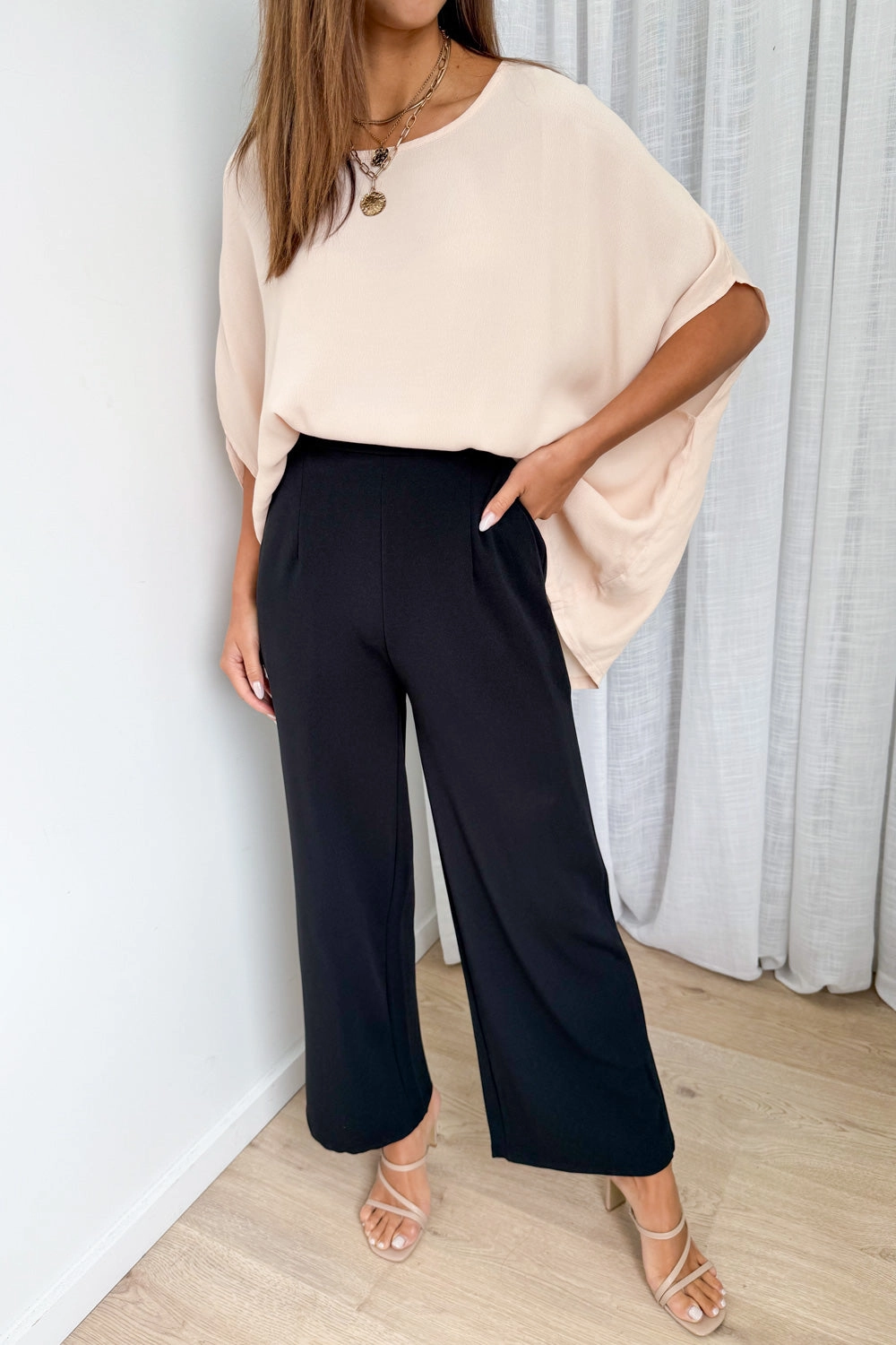 Chic Design Warm Layer Kristen Pants - Black