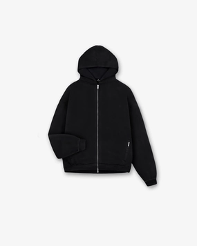 Initial Oversized Zip Hoodie - Black Quick Comfort Guinea pig like