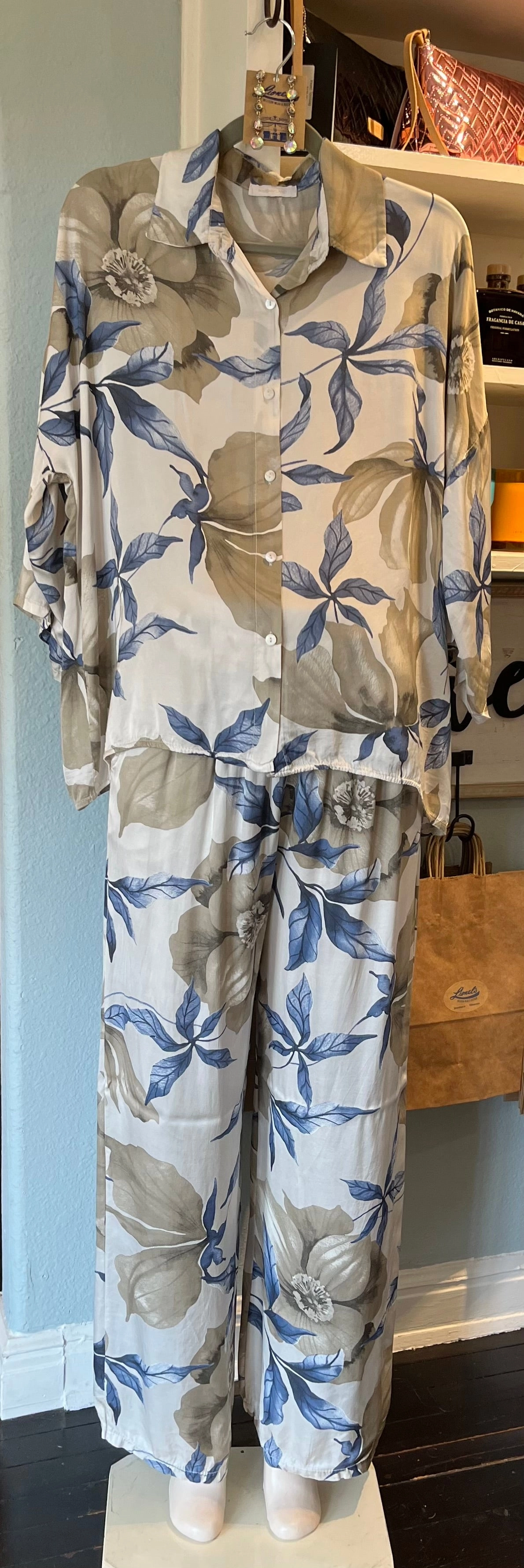 Poppy Floral Print Oversized Button Up Long Sleeve Top Multi Way Adjustable Fit