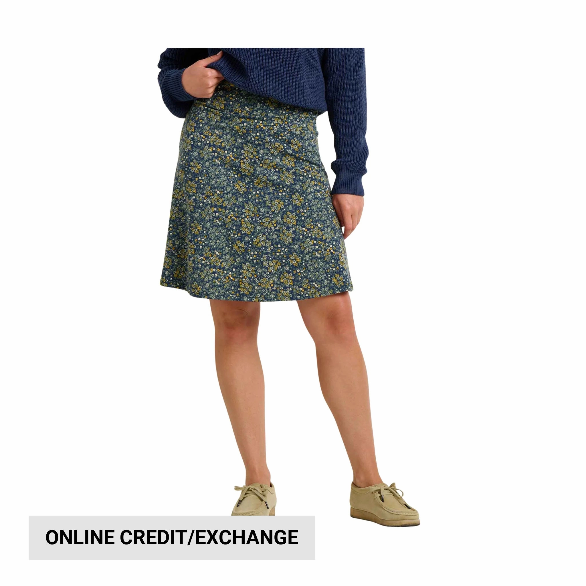 Toad & Co Women's Chaka Skirt - True Navy Retro Print Natural Look