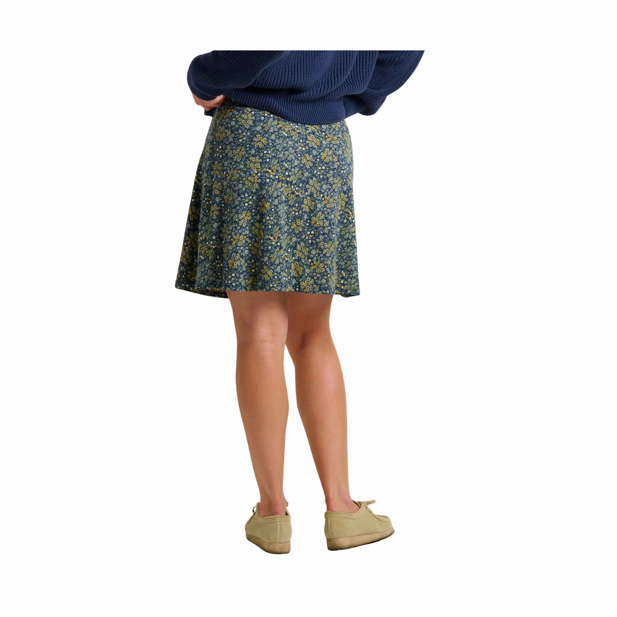 Toad & Co Women's Chaka Skirt - True Navy Retro Print Lined interior