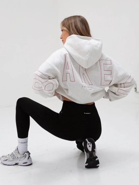 Embroidered Isabel Oversized Hoodie - Bubblegum Pink Performance Layers