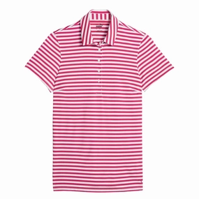 Puma - Women's MATTR Somer Stripe Short Sleeve Golf Polo (621880 07) Eco Friendly Dyed Fabric Cold Ready Look