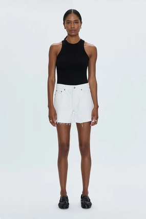 Kennedy Mid Rise Short - Antique White Lightweight Material