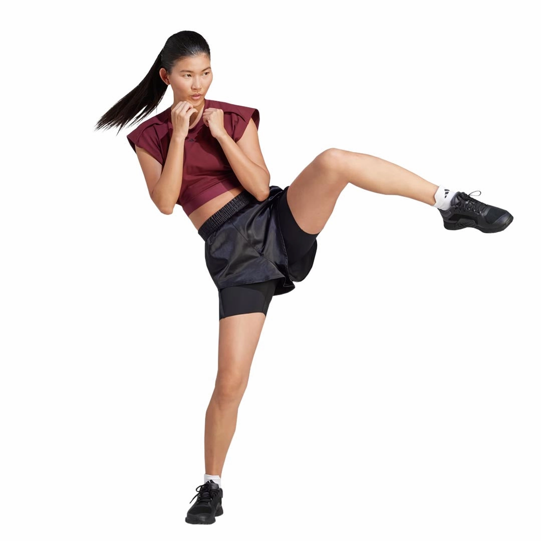 adidas - Women's Power Crop Sleeveless T-Shirt (IM2708) Wrinkle Free Material color block