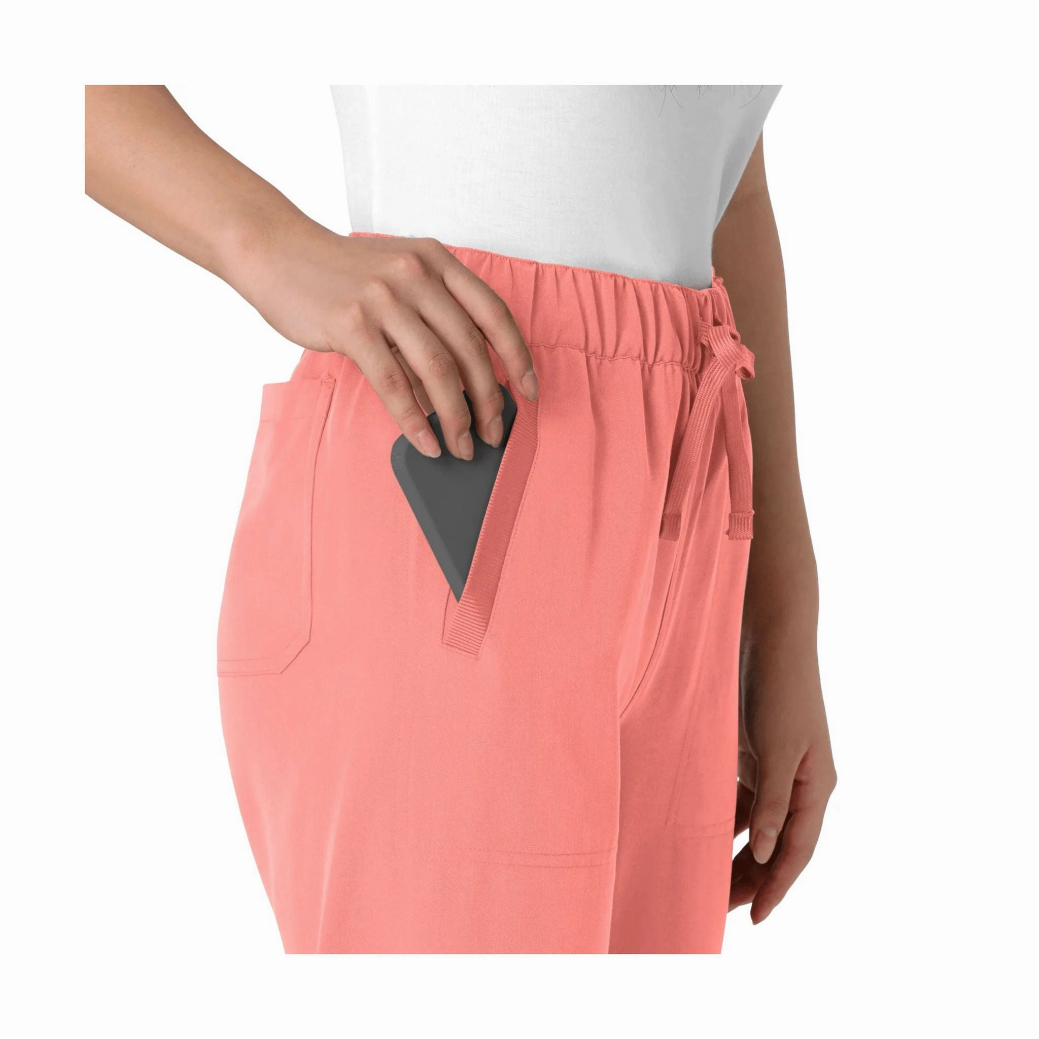 Wink Women's Nova Stovepipe High Low Hem Scrub Pant - Paradise Pink Wrinklefree