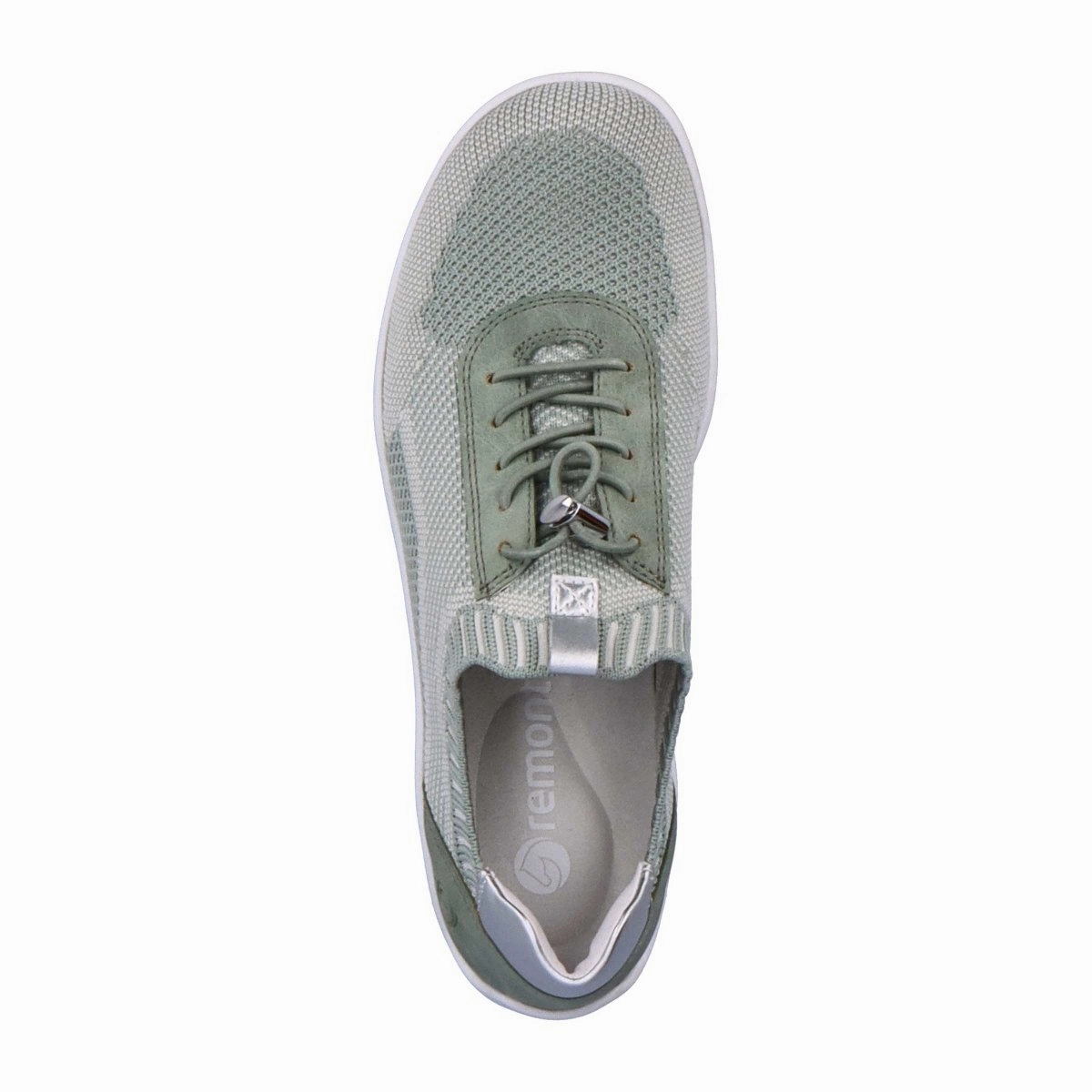 Sneaker Display Recycled Components Rieker Women's R3518-52 Liv Mint/Silver Mesh