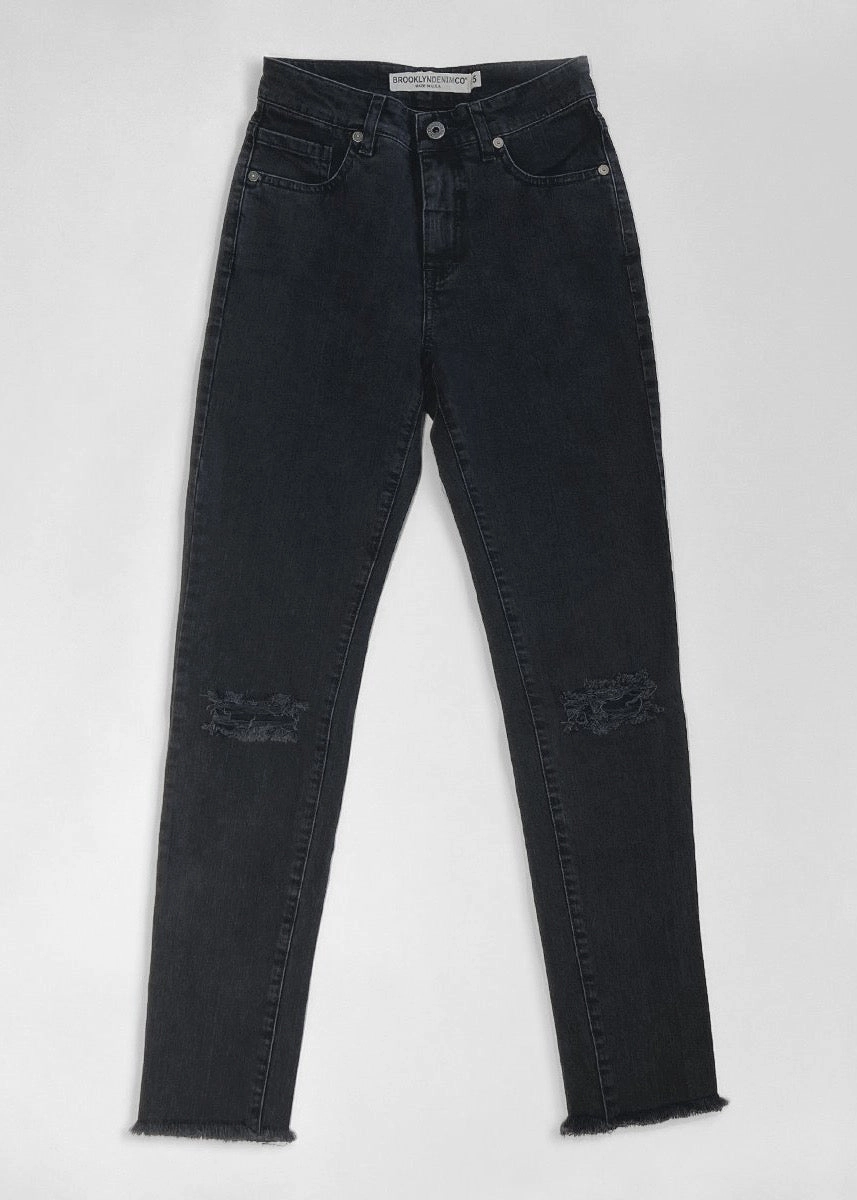 Brooklyn Denim Co. High Rise Skinny Jean - Washed Black All Time Use Bold Design