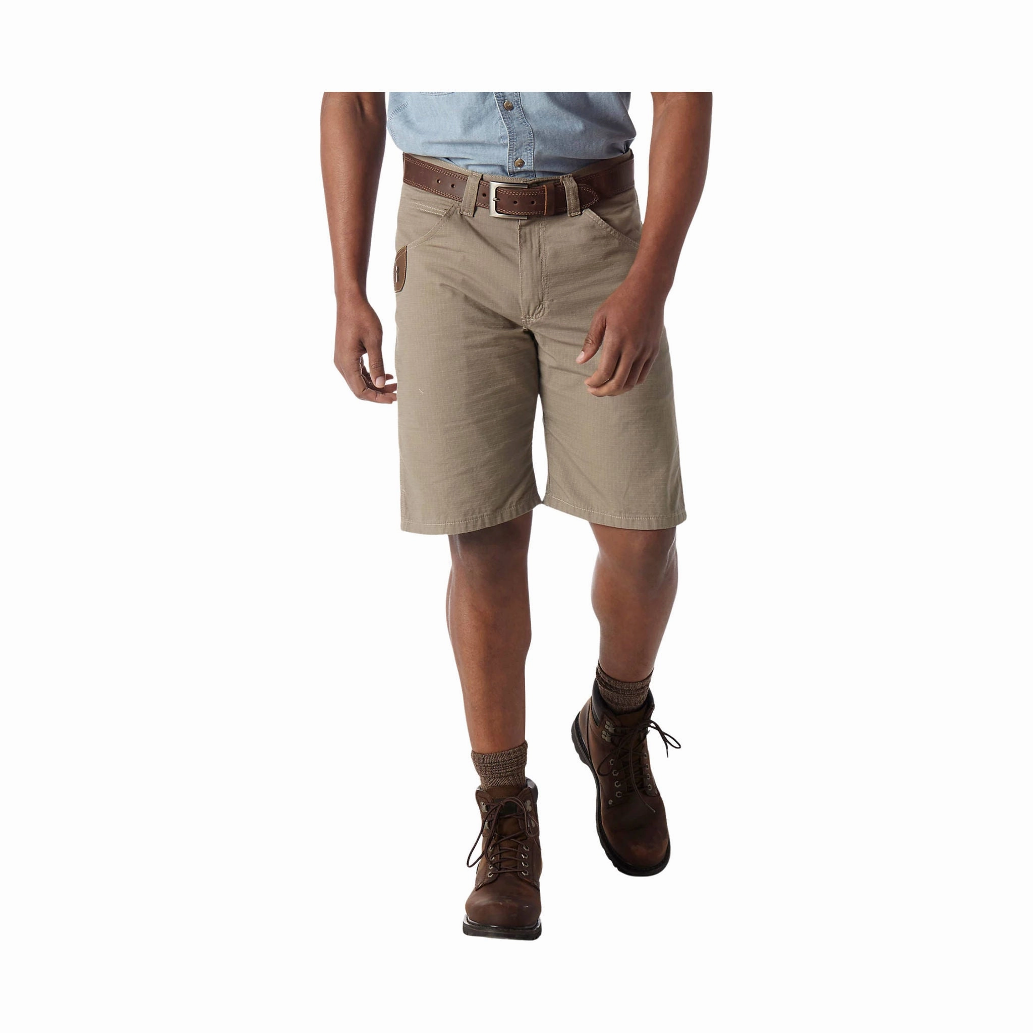 Four Way Stretch Windproof Design Wrangler Men's Riggs Workwear Technician Short - Dark Khaki