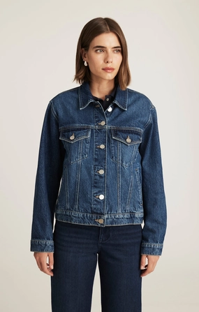 Cozy Vibe RUBY DENIM JACKET IN DARK BLUE ICON