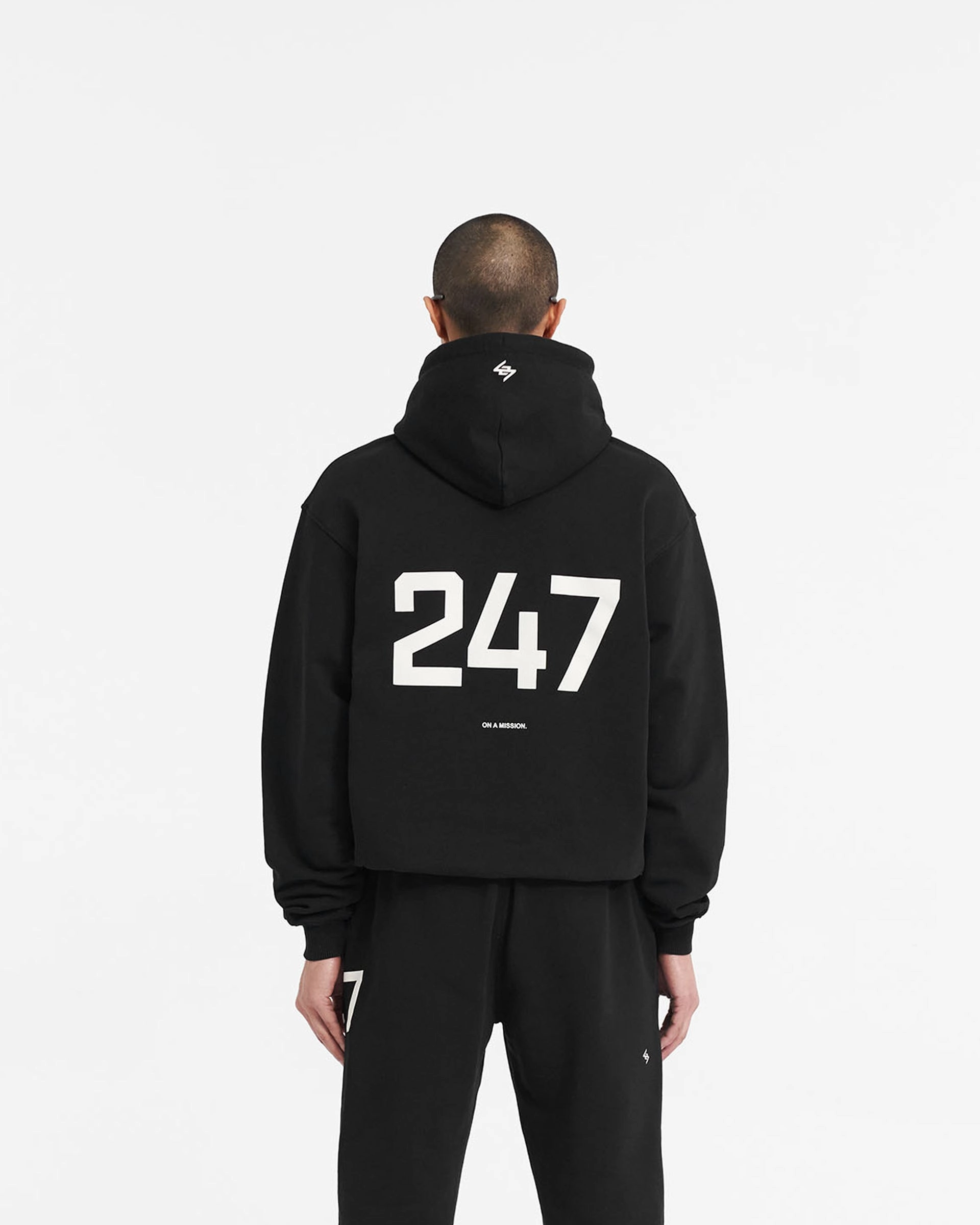 Subtle Layers snap closure 247 Hooded Training Jacket - Jet Black