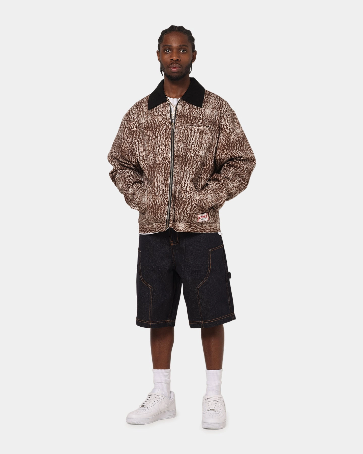 Sunday Walk Style Compacted Insulation Carre Canvas Jacket Tree Bark