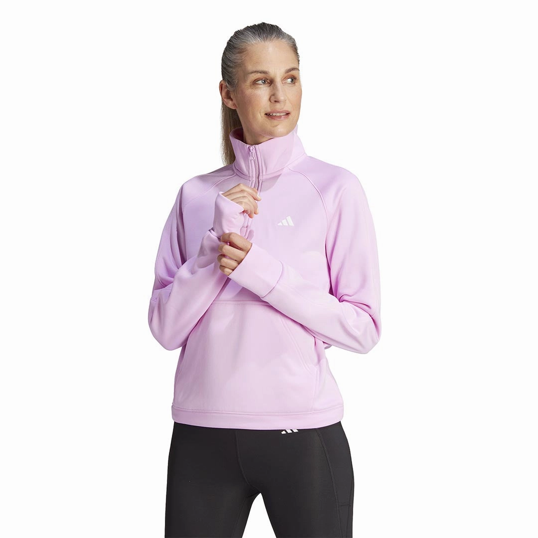 Thermo Regulating Eco Friendly Textile adidas - Women's AEROREADY Game & Go 1/4 Zip Track Jacket (IM2682)