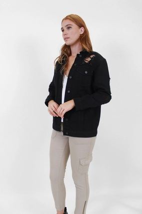 Essential Fit Total Destruction Oversized Denim Jacket