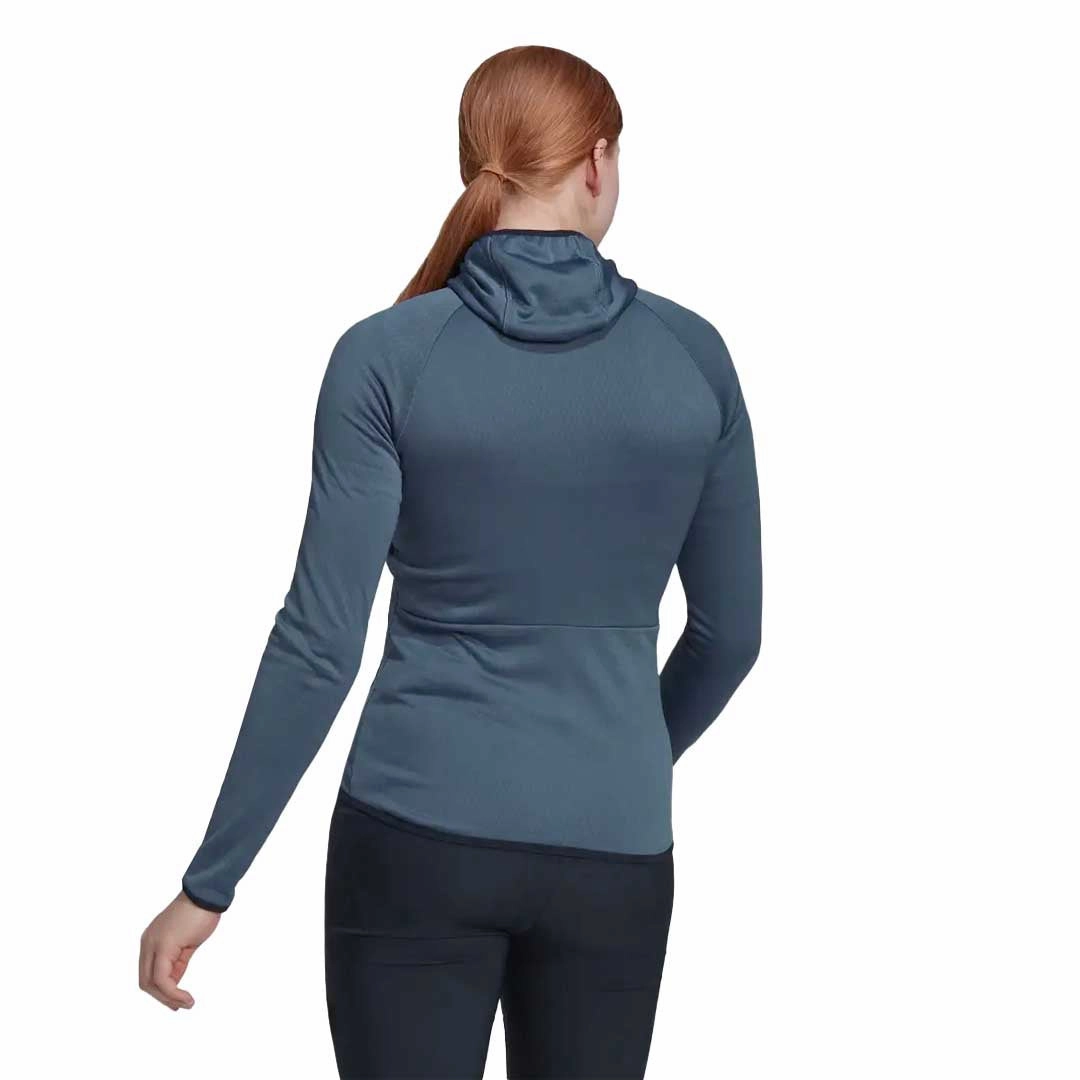 Seam Sealed Construction Ergonomic Articulation adidas - Women's Terrex Tech Flooce Light Hooded Hiking Hoodie (HH9289)