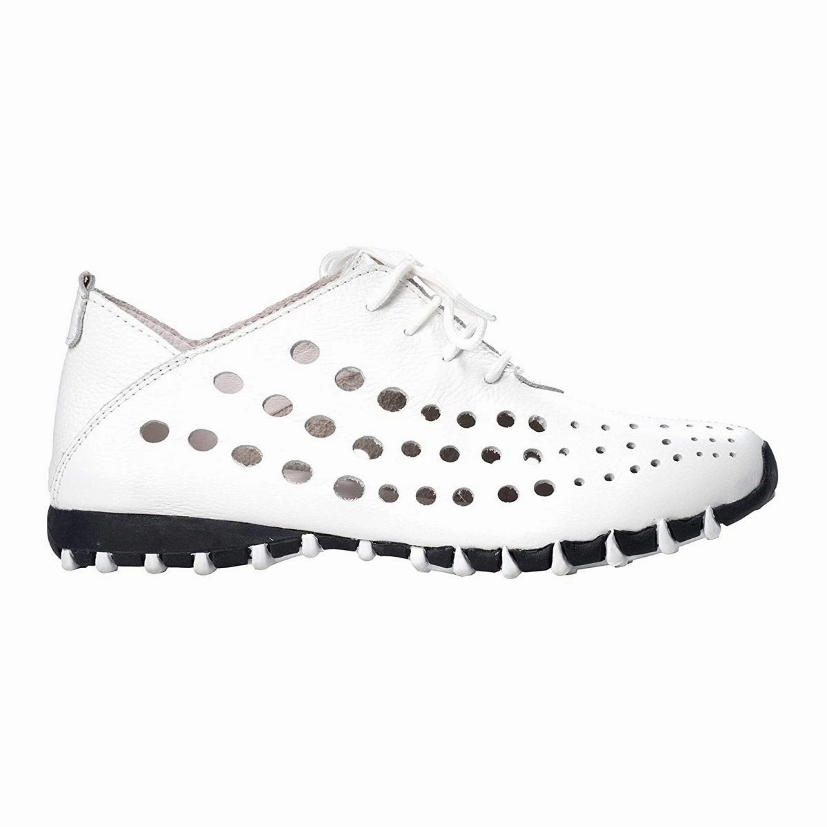 TPE Injection Midsole Casual Edge Litfoot Women's Oxford LF9010 White Leather
