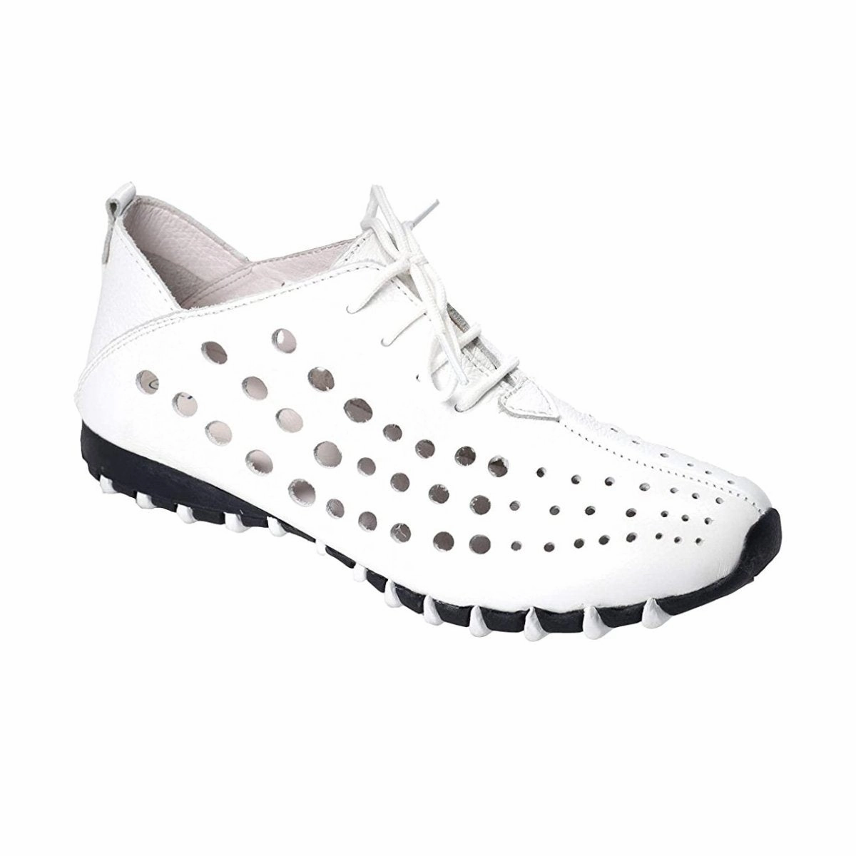 Litfoot Women's Oxford LF9010 White Leather Microperforated Vamp