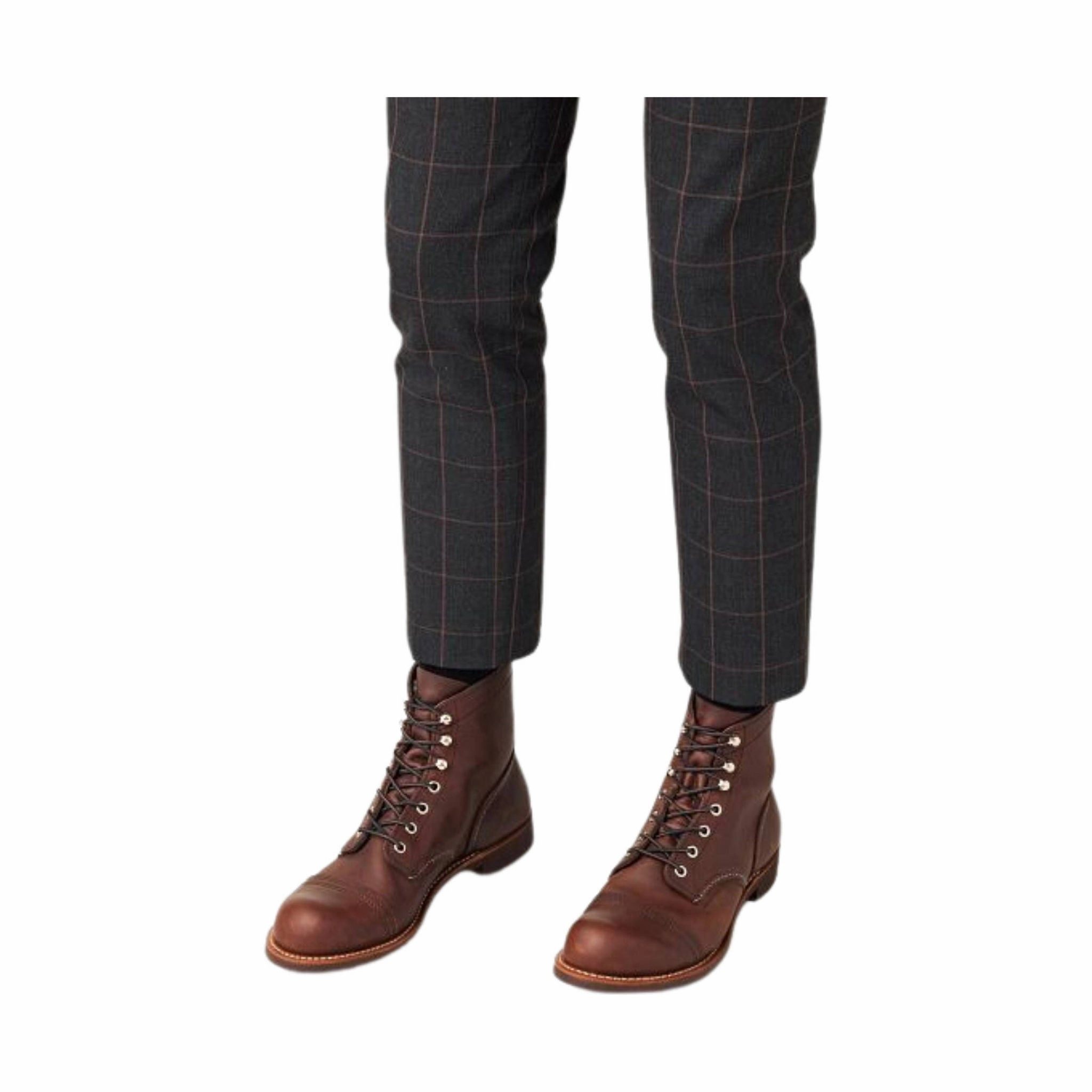 Red Wing Men's Iron Ranger 6 Inch Boots - Amber Harness Cool Look Seamless Interior Construction