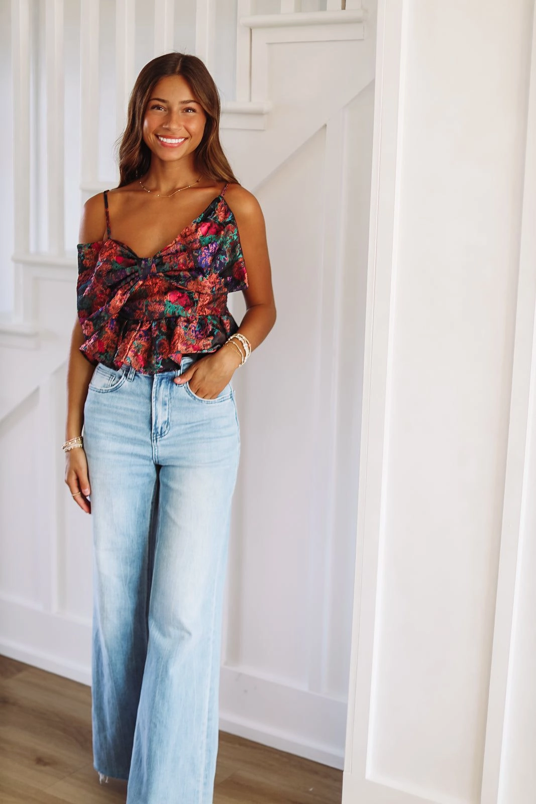 Say It Again Crop Top - Purple, Green and Blue ThermalRegulating Fabric