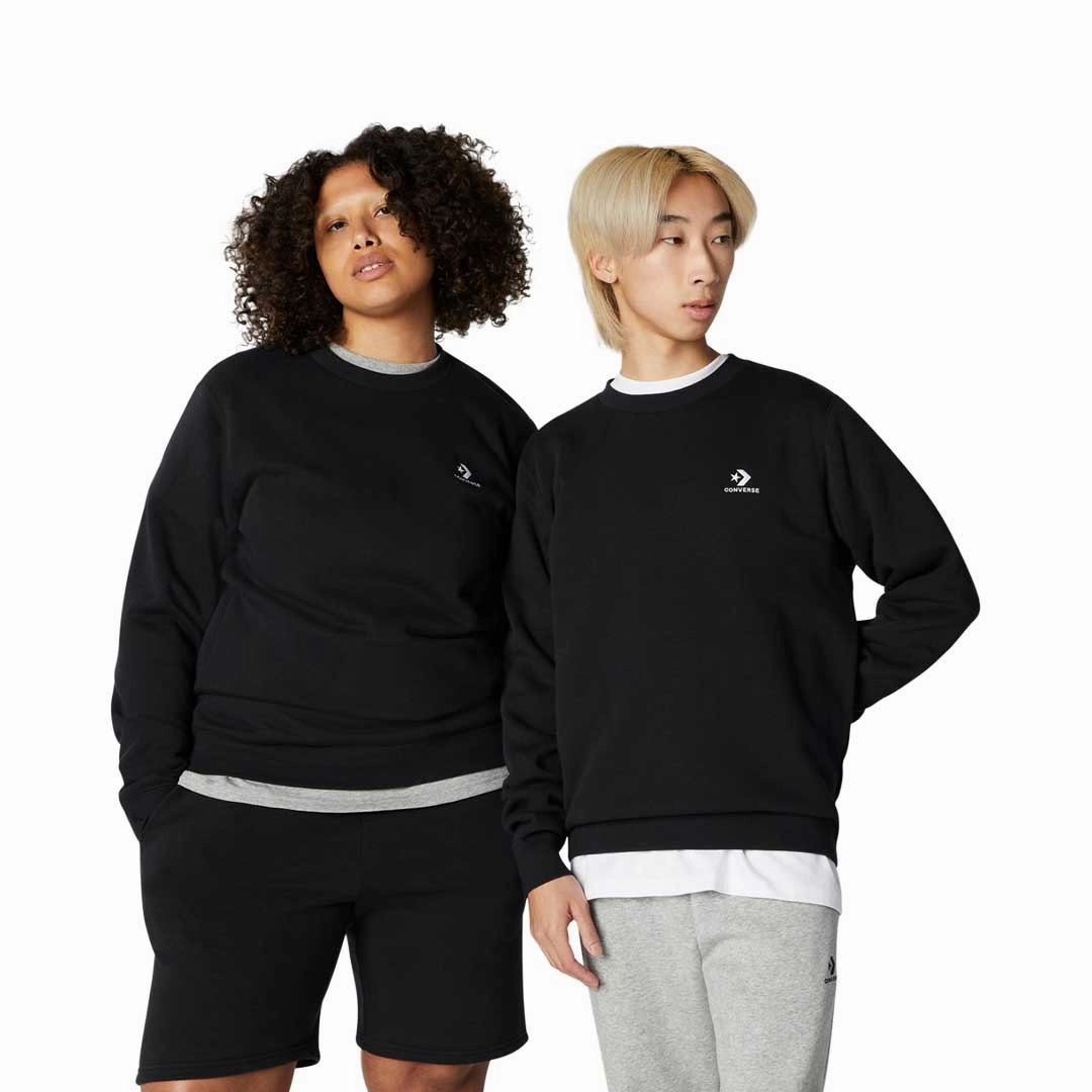 Sustainable Recycled Material Converse - Unisex Embroidered Star Chevron Crew Sweatshirt (10024510 A01)