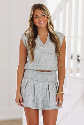 Cute Allure Knit Vest Top - Grey CushionedSupport