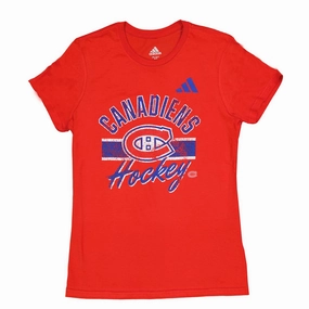 adidas - Women's Montreal Canadiens Blend T-Shirt (IB5640) Subtle Fashion Fit Softshell Technology