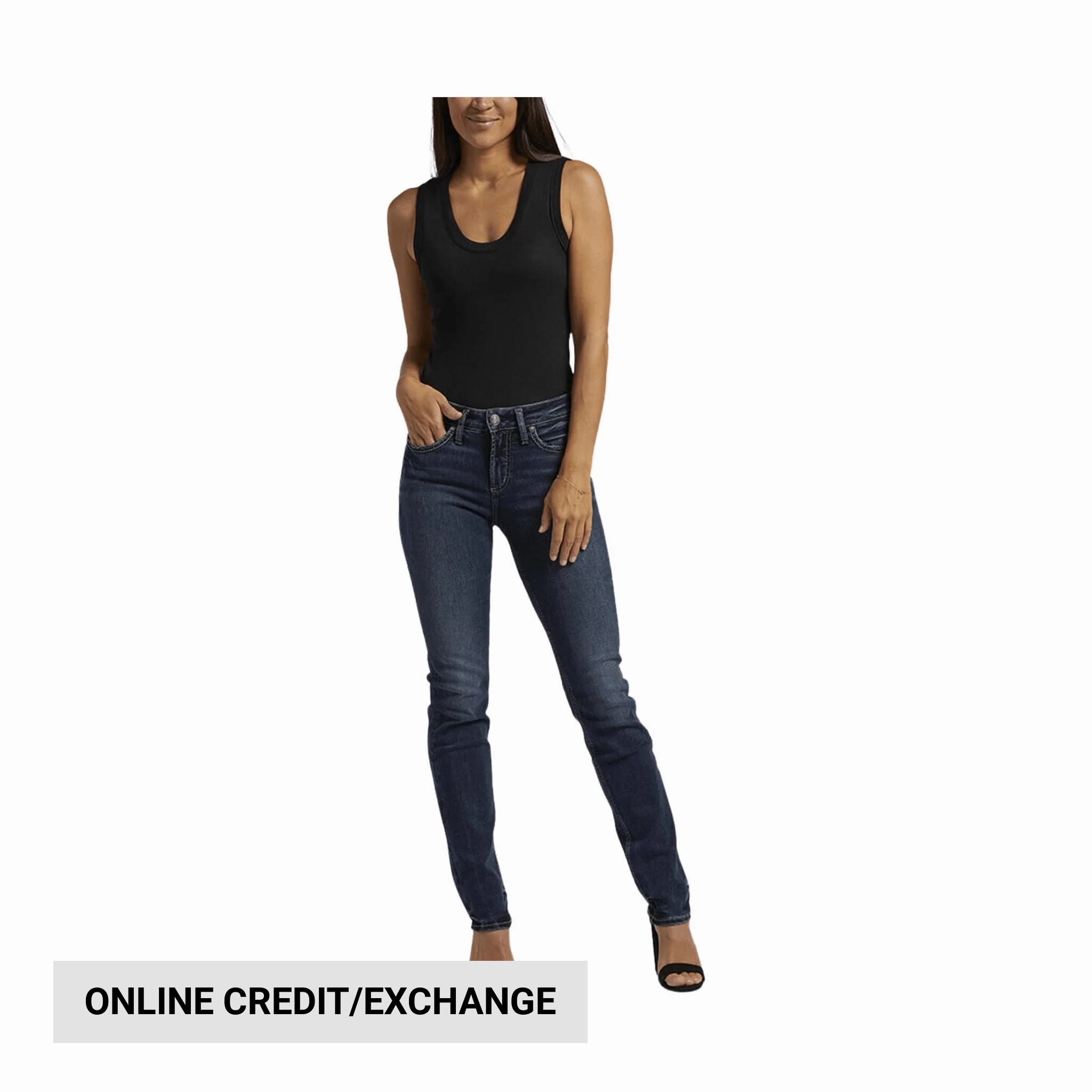 Silver Jeans Women's Suki Mid Rise Straight Leg Jeans - Indigo Abrasion Resistant Denim Versatile Outfit