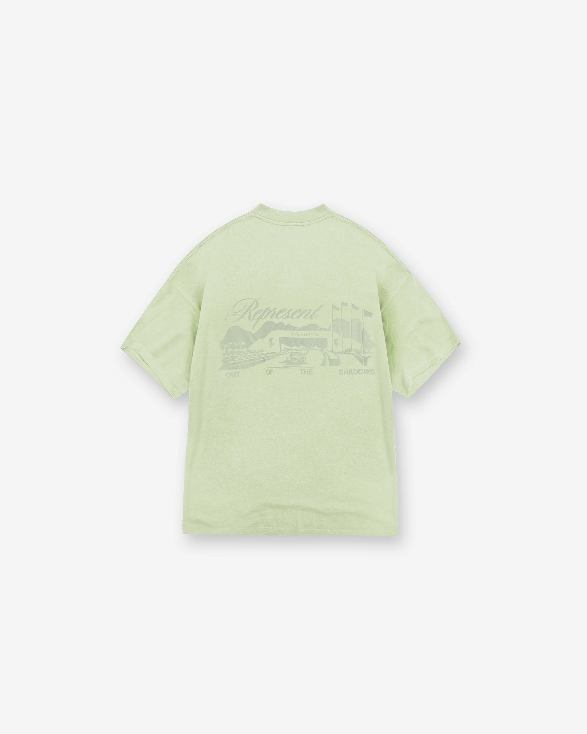 casual outing Glossy Look Raceway T-Shirt - Matcha