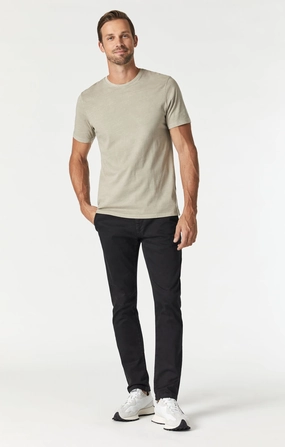 JOHNNY SLIM CHINO IN BLACK SATEEN TWILL Basic Stretch Universal Fit System