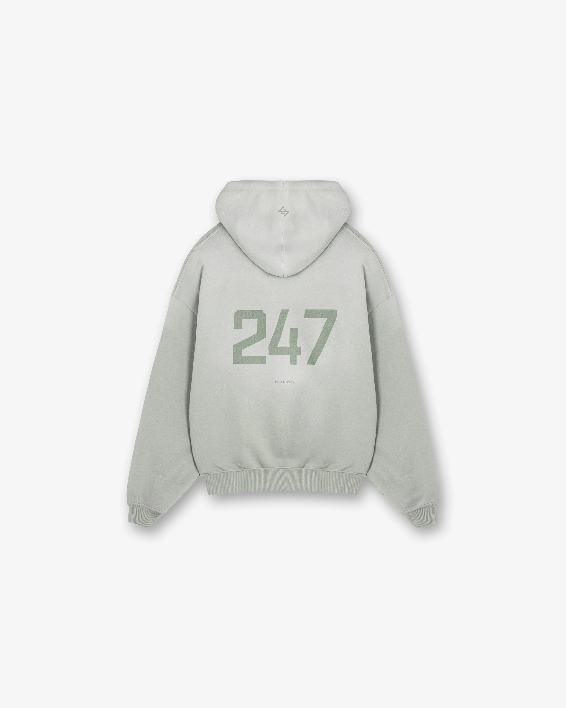 247 Oversized Hoodie - Sage Seamless Side Panels Extended Back Length