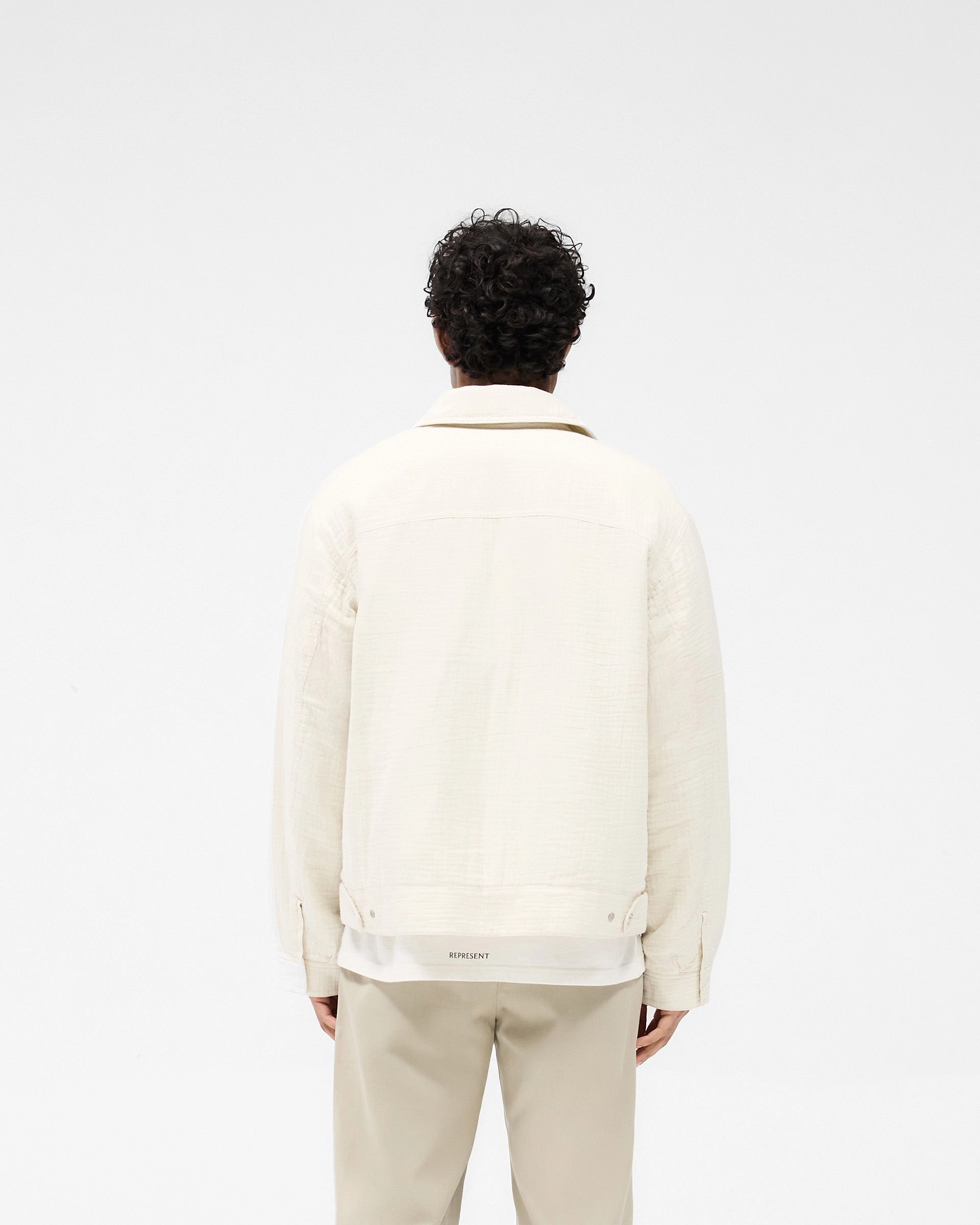 Adventure Day Look Crinkle Trucker Jacket - Ecru