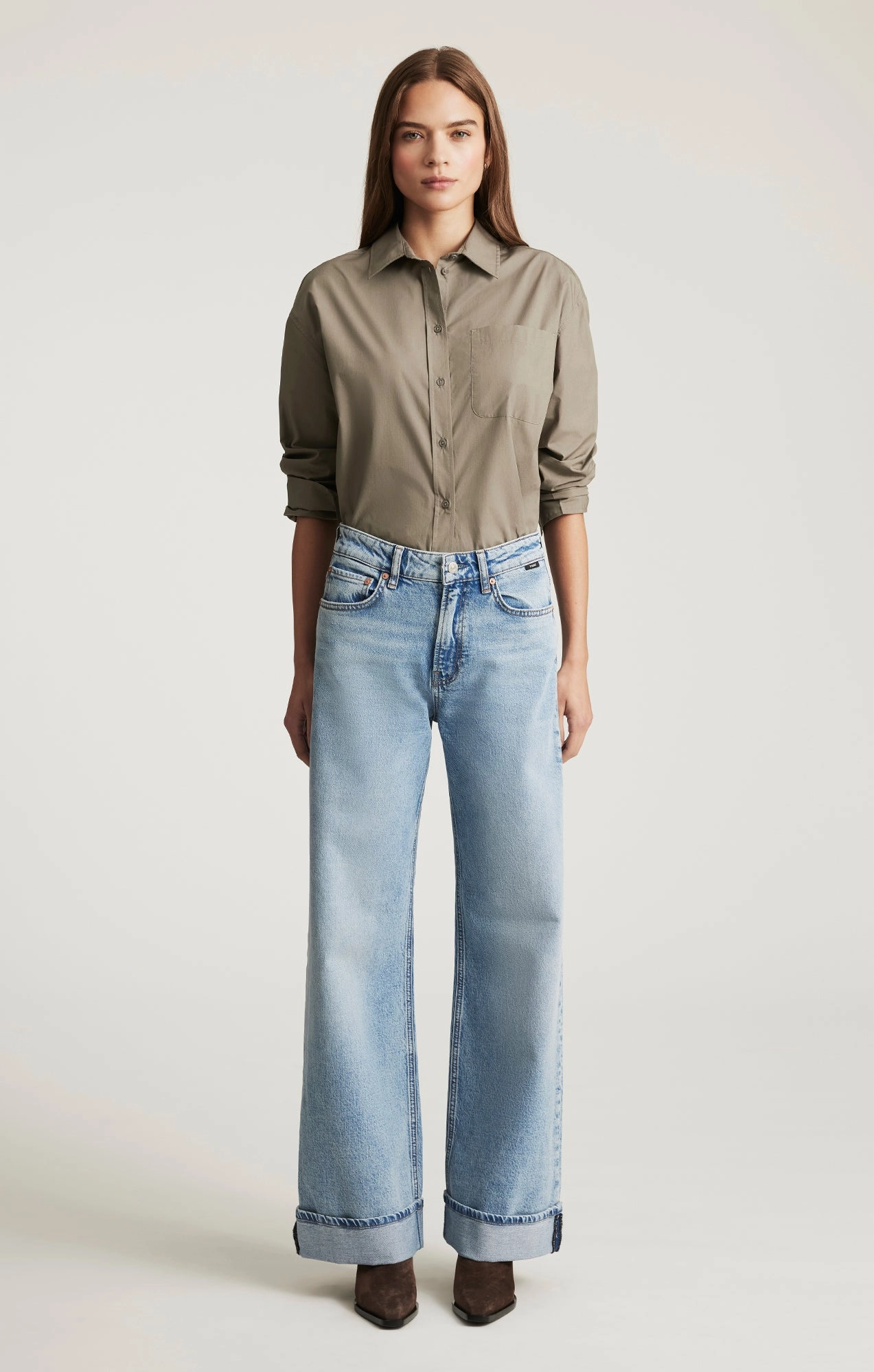 FLORIDA CUFFED WIDE LEG IN LIGHT BRUSHED CLASSIC BLUE Fashion Must-Have