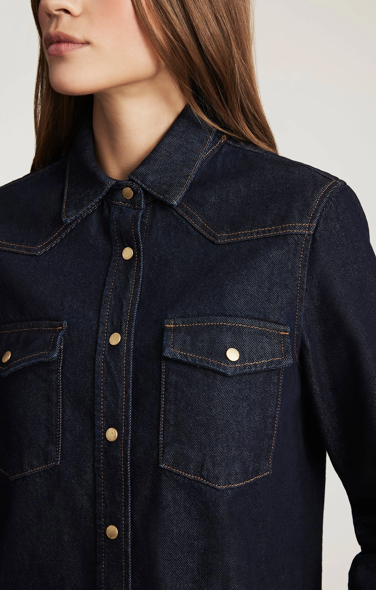 ANGELA DENIM SHIRT IN RINSE CLASSIC BLUE Simple Match
