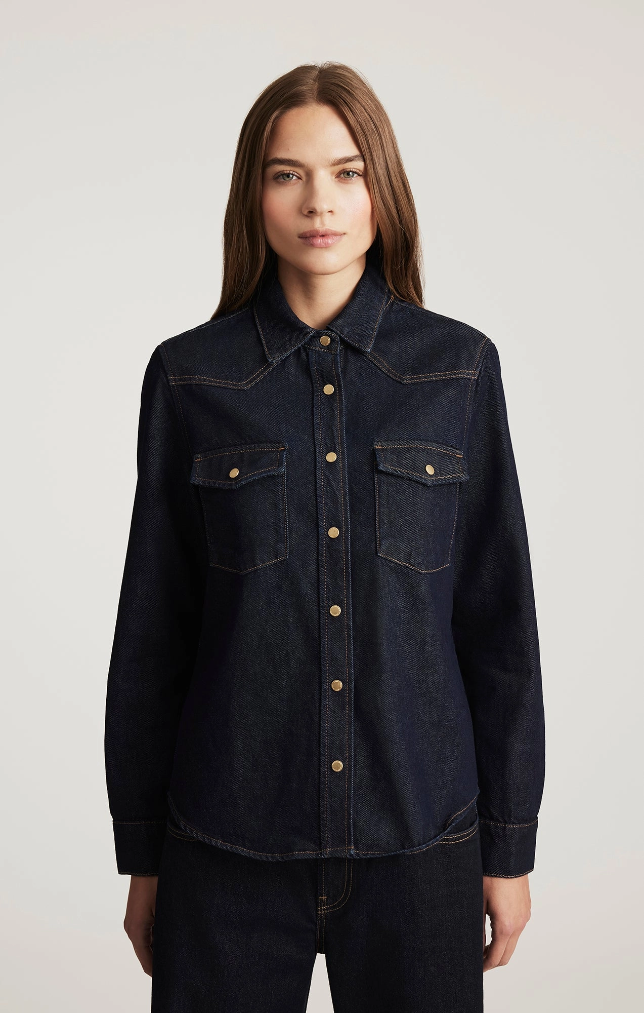 Street Fashion Breathable ANGELA DENIM SHIRT IN RINSE CLASSIC BLUE