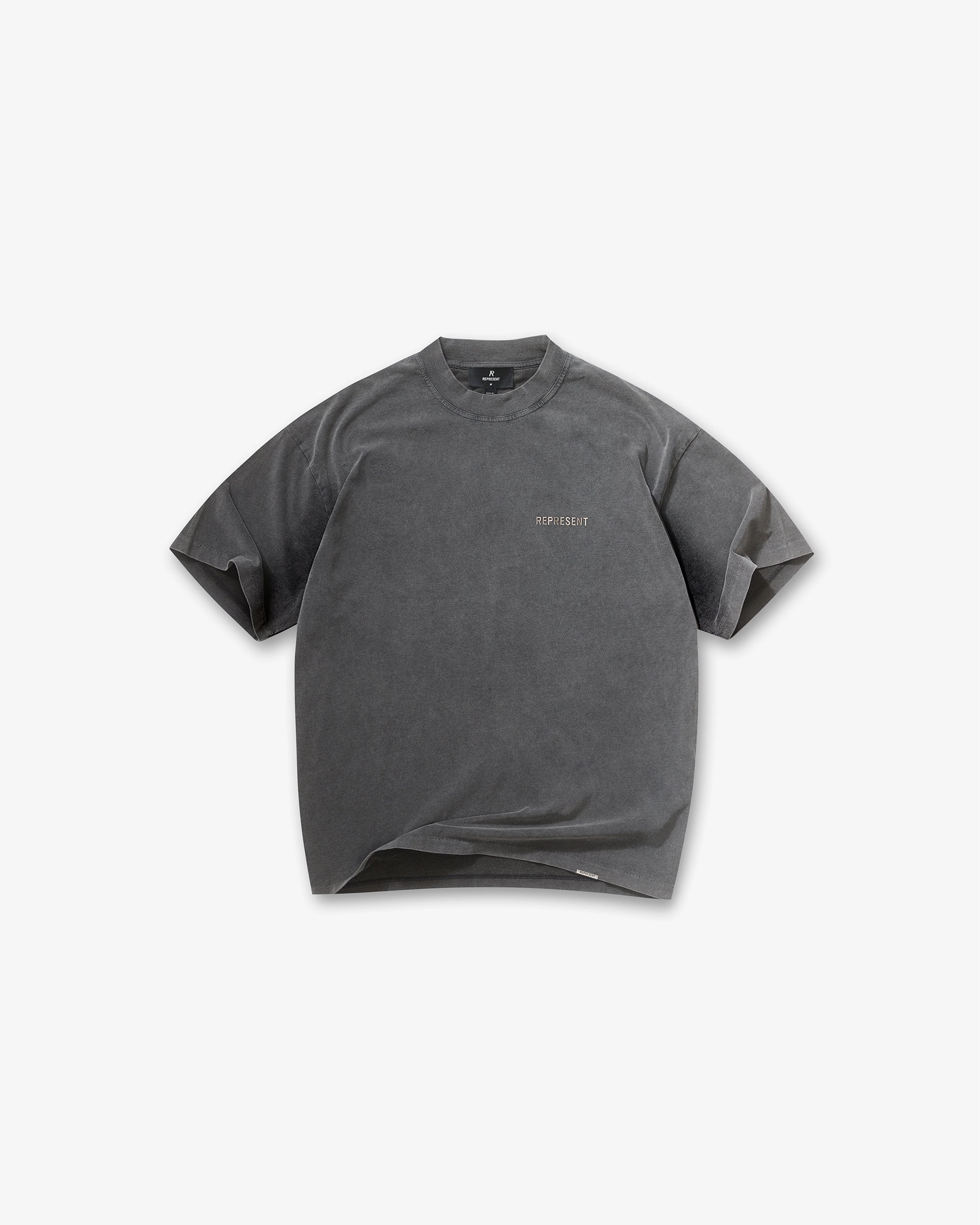 Metal Block Logo T-Shirt - Vintage Grey Relaxed Vibes safe for skin