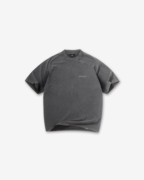 Metal Block Logo T-Shirt - Vintage Grey Relaxed Vibes safe for skin