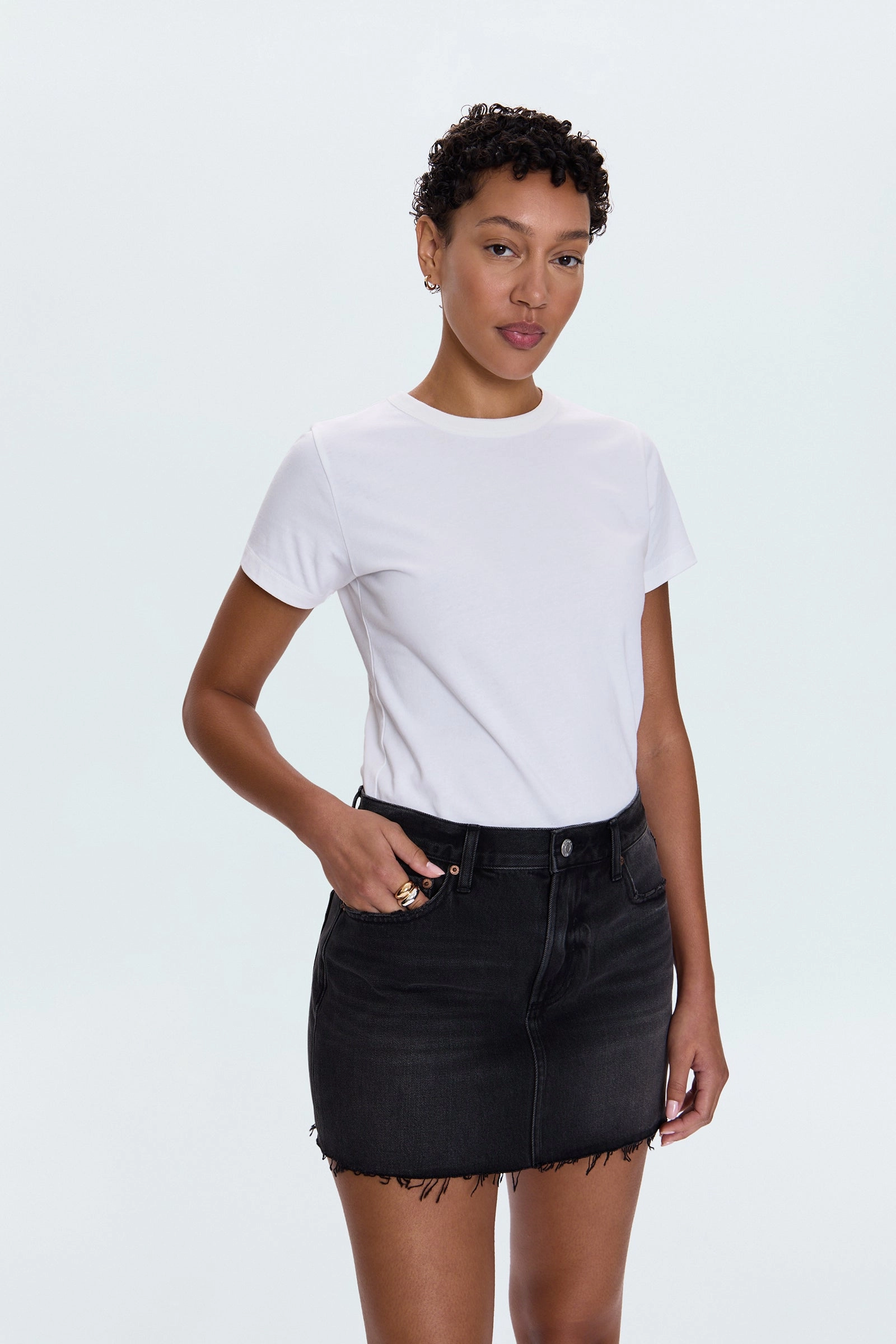 Daisy Low Slung Mini Skirt - Caviar Seamless Design Stylist Pick