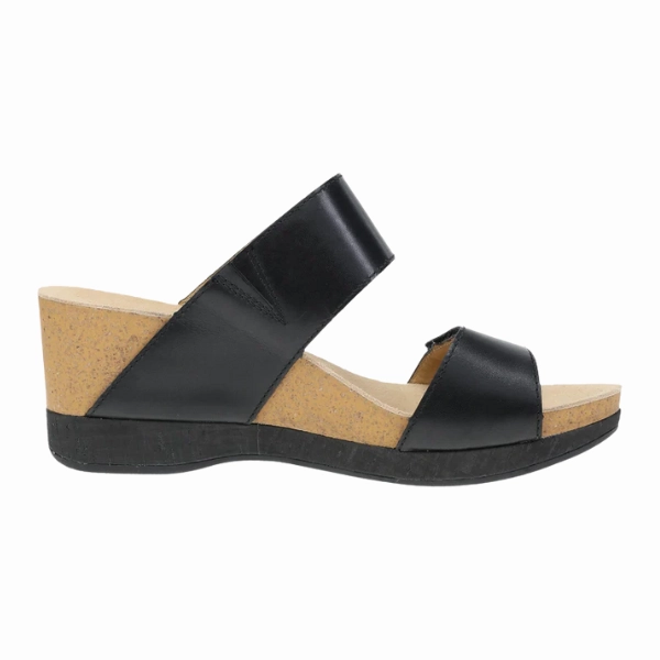 Dansko Women's Shannon Black Burnished Sturdy Toe Barrier Flat Heel