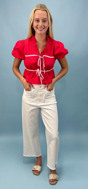 Simple Shirt Day At The Park Tie Front Top